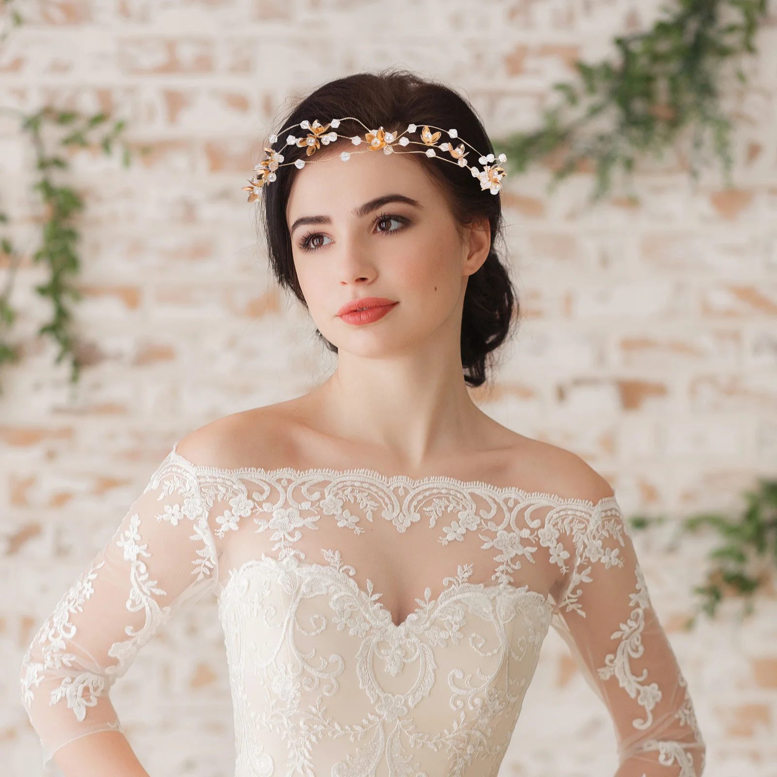 

Pearl Crystal Beaded Headband Golden Silver Wedding Party Bridal Hair Accessory Flower Decorative Hairband Evening Prom Jewelry