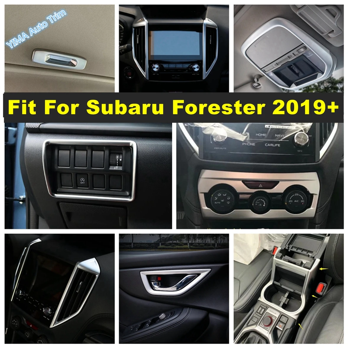 

Inner Door Handle Bowl / Transmission Shift Gear Panel Frame Cover Trim For Subaru Forester 2019 - 2022 Car Interior Accessories