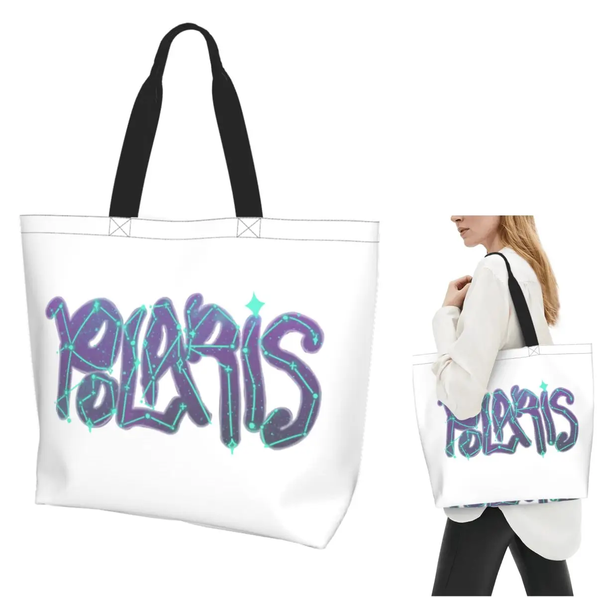 

Polaris Saiko 1371KM большая сумка для покупок, парусиновая сумка на плечо большой вместимости, продуктовая сумка для покупок для женщин