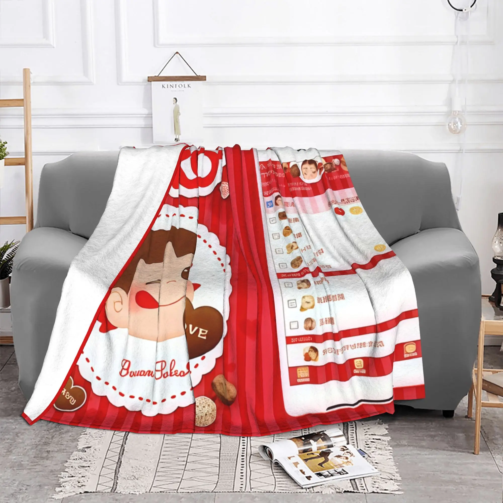 1PC home Cute Room Decor Valentine's Day Social Blanket Throw Blanket Fujiya Novelty Warm Blanket All Season