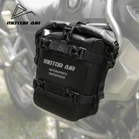 Bolsa negra de aire para motocicleta, barras de choque de 6L, bolsa de parachoques, paquete de herramientas de almacenamiento impermeable multifuncional, paquete de equipo de equitación