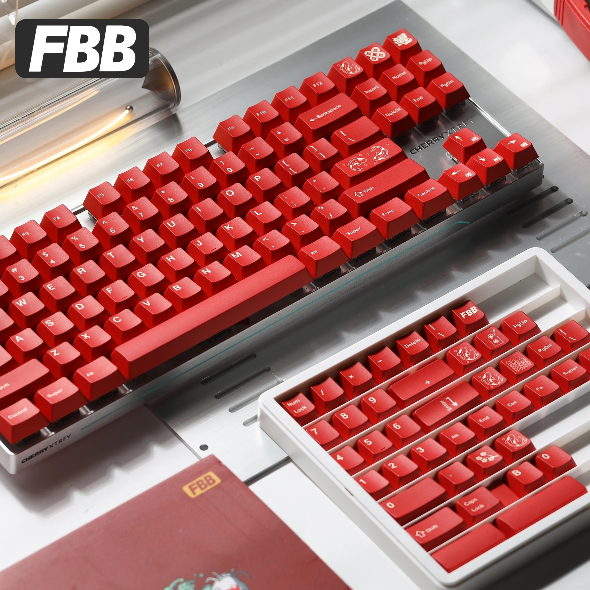 

FBB KeyCap Red koifish Lucky Dog Profile PBT DYE-SUB для Cherry Механическая клавиатура Колпачок для клавиш на Новый год Подарок Аксессуар для ПК 1,7 мм