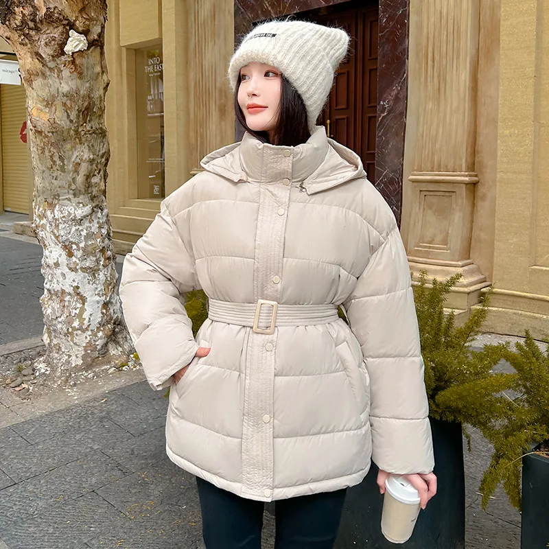 

PinkyIsBlack Detachable Hooded Padded Jacket Women's 2025 New Autumn Winter Puffer Jacket Coat Women's Winter Clothes With Belt