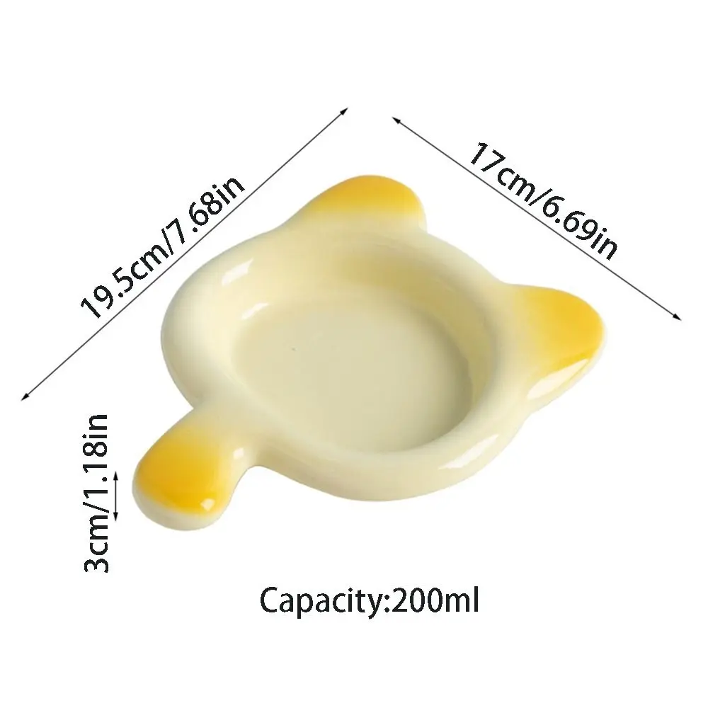وعاء قطة من السيراميك غير قابل للانزلاق مضاد للقيء مع مقبض حاوية مياه طعام الكلاب ثابتة وسهلة التنظيف صينية الوجبات الخفيفة للحيوانات الأليفة طعام جاف رطب #6