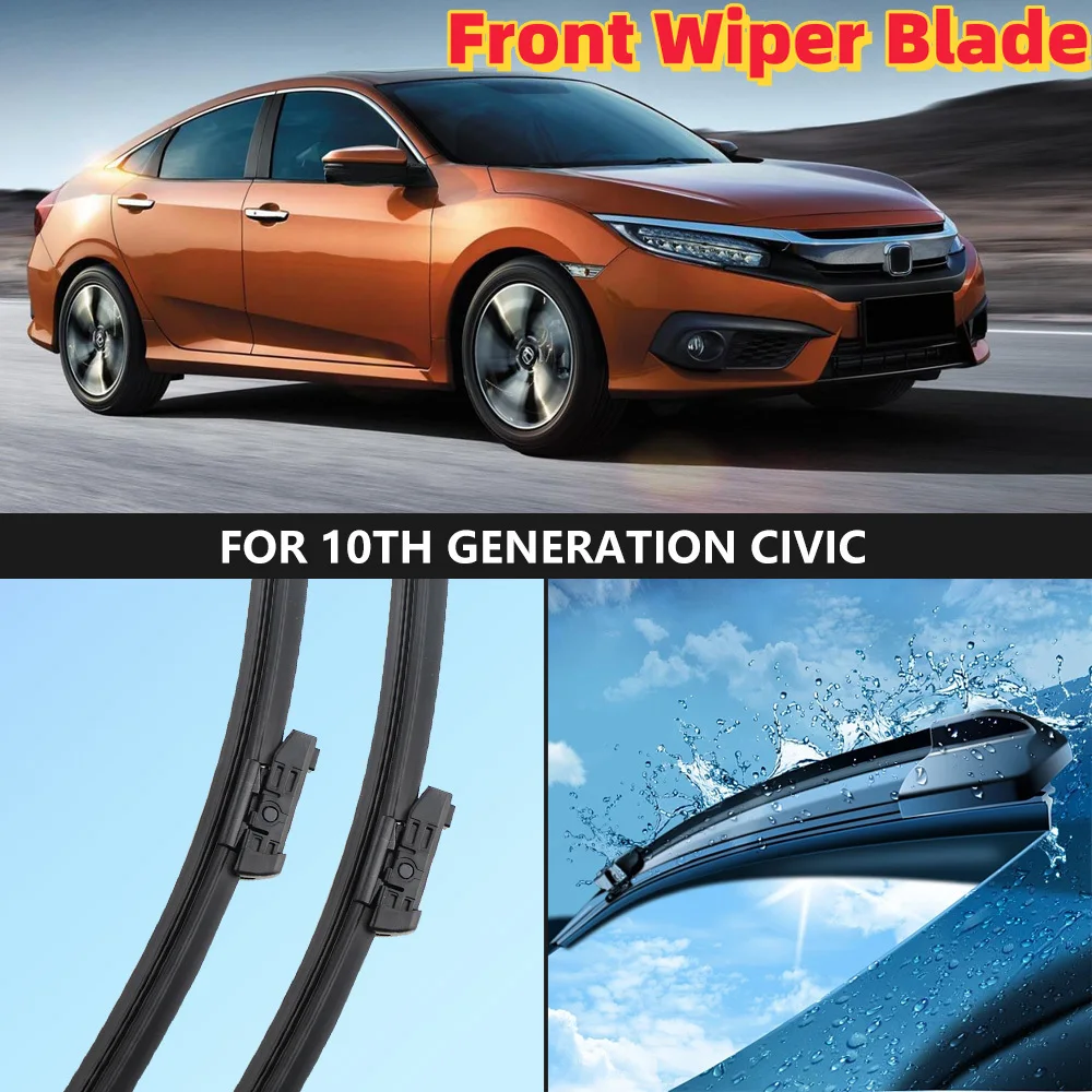 Car Wiper Blades for Honda Civic 2016 2017 2018 2019-2021 10th Gen 10 LHD Windshield Wipers Window Rain Brushes