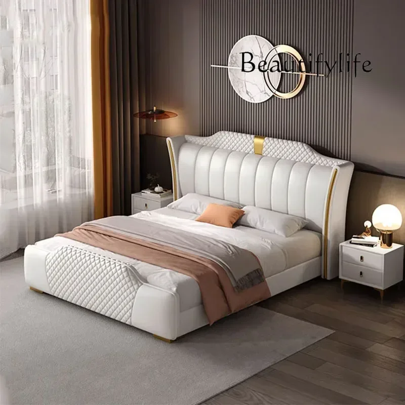 

BJ Luxury Frame Double Bed 200 X 200 King Size Lit 180X200 Queen Bed Luxury Modern Full Lit 2 Personnes Bedroom Home Furniture