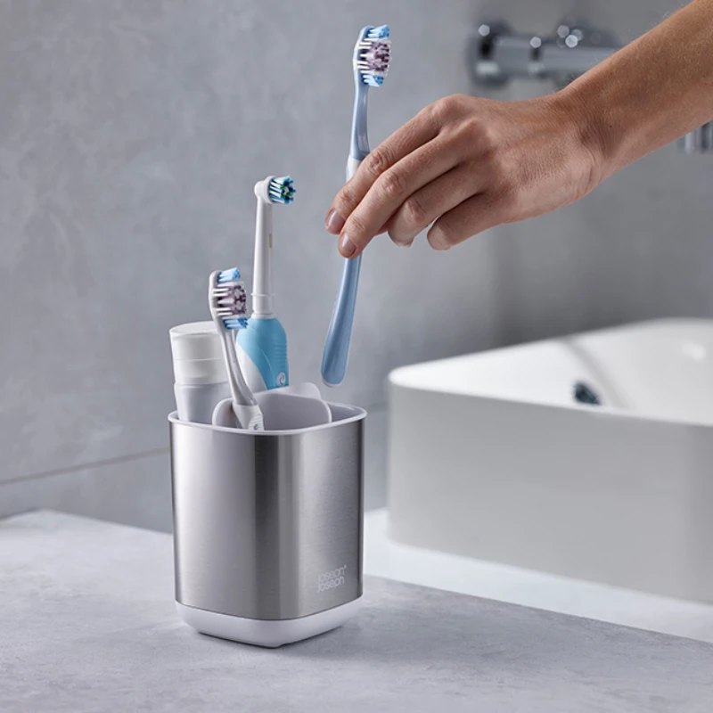 

Ящик для хранения зубных щеток из нержавеющей стали, держатель для зубной пасты, роскошный органайзер для ванной комнаты, съемный контейнер для умывальника