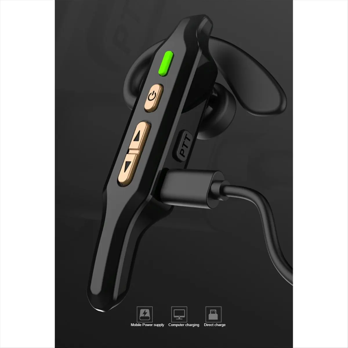 A64I op het oor gemonteerde walkietalkie mini-headset 500-vierkante voet gebiedsheadset voor hotel hotel mini-headset, wit