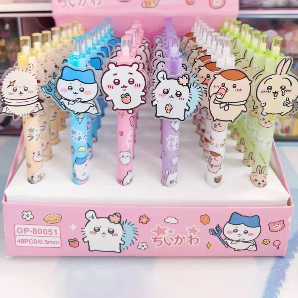 

24 шт., гелевые ручки Chiikawa Press для письма, мультяшные Hachiware Usagi, 0,5 мм, нейтральная ручка с черными чернилами, канцелярские товары для студентов, оптовая продажа