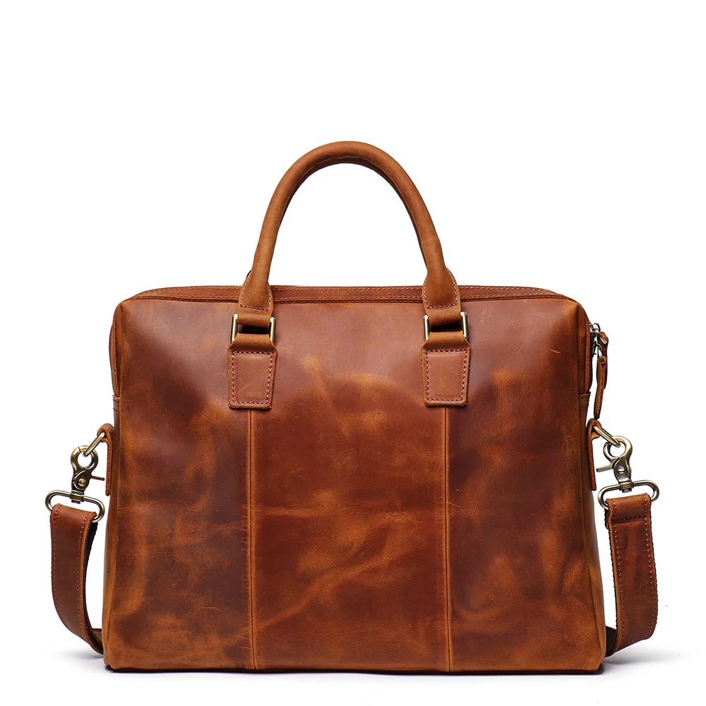 

Hot style male mad horse leather handbag large capacity computer bag cowhide one shoulder slung briefcase