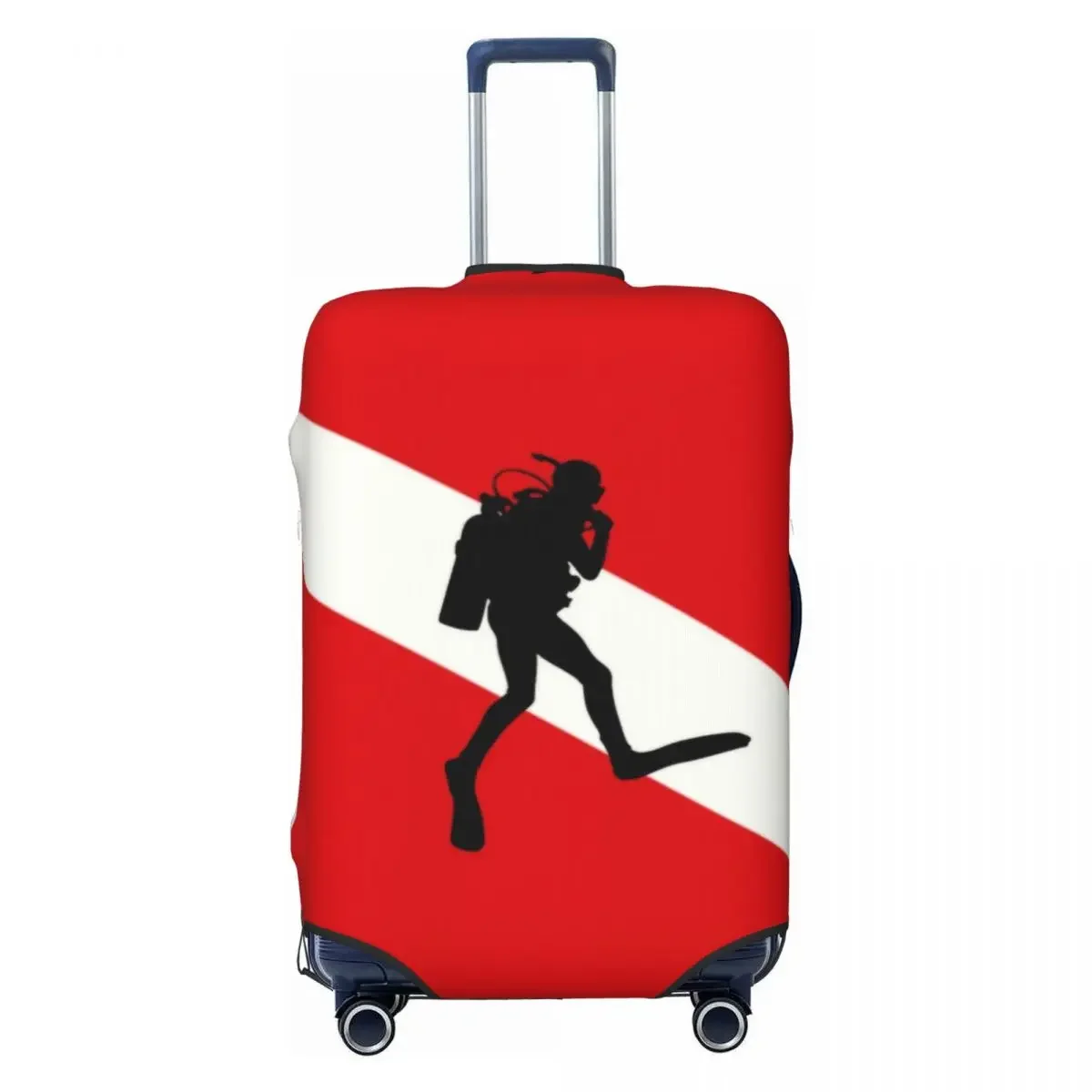 

Custom Scuba Diver Flag Suitcase Cover Elastic Dive Diving Luggage Covers Protector for 18-32 inch