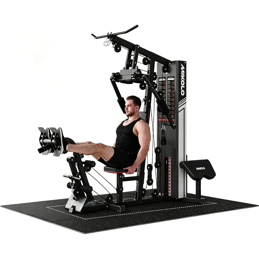 Workout Station with 150LBS Weight Stack, Multifunctional Equipment, Exercise Equipment for Full Body Strength Training