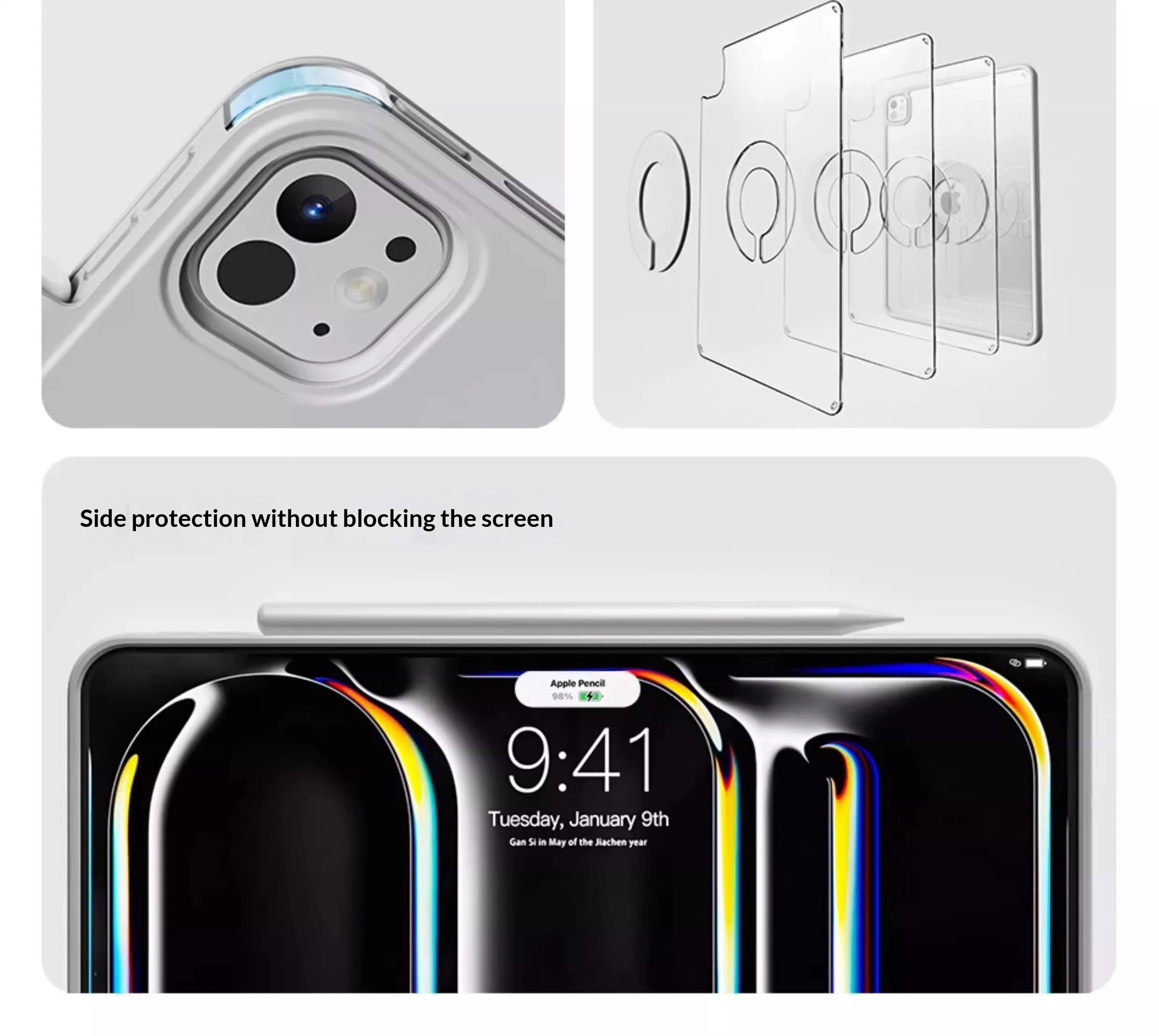 ZOYU iPad  A16 11/10th Gen Detachable Y-Shaped Folding Case,iPad 10.2 7/8/9th Gen Air 11 Pro 11 12.9 13 Mini 67 Rotate 360° Case