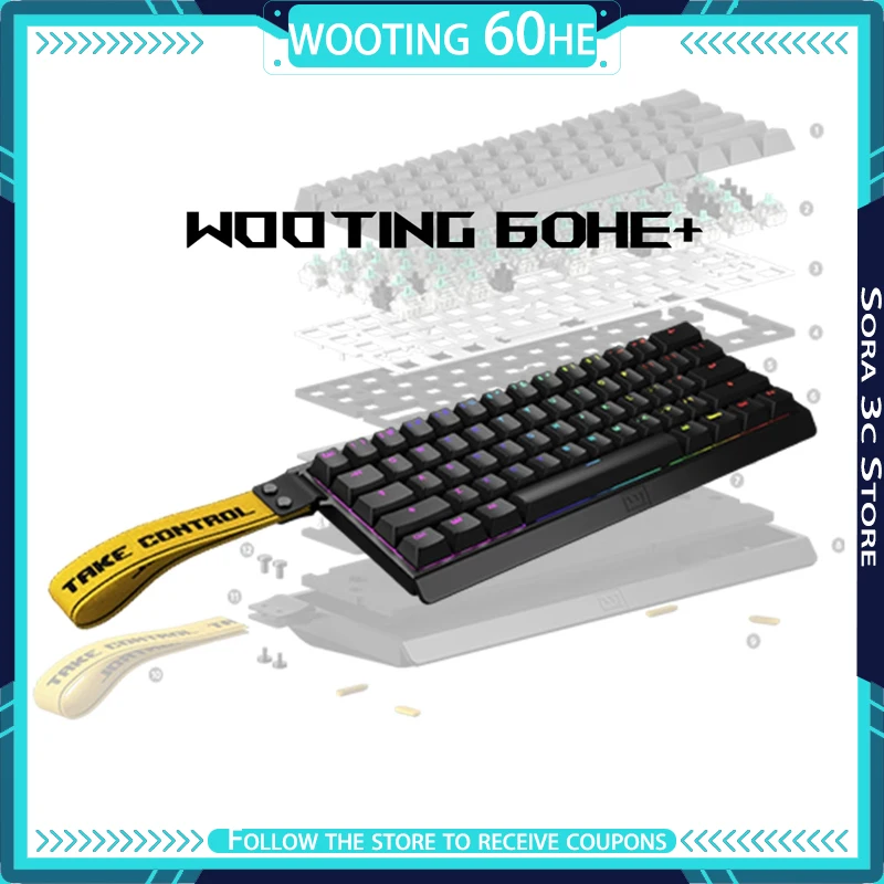 Original Wooting 60he Hall Effect Keyboard Ultra-low Latency Quick Trigger Customized Gaming Keyboard Enhance Gaming Experience