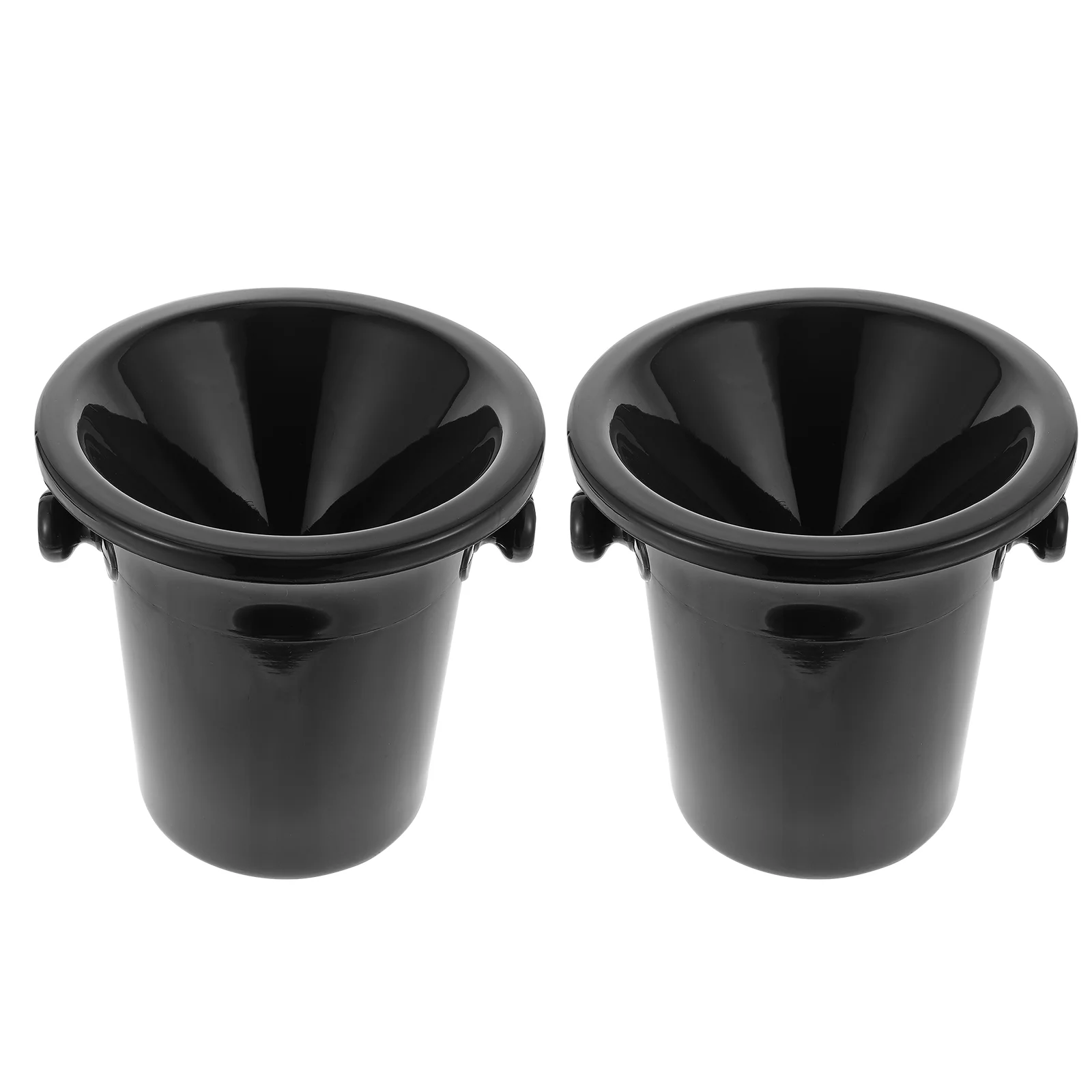 

2PCS Round Double Ears Spittoon Plastic Tasting Spittoon Ice Bucket Tasting Accessories (Black)