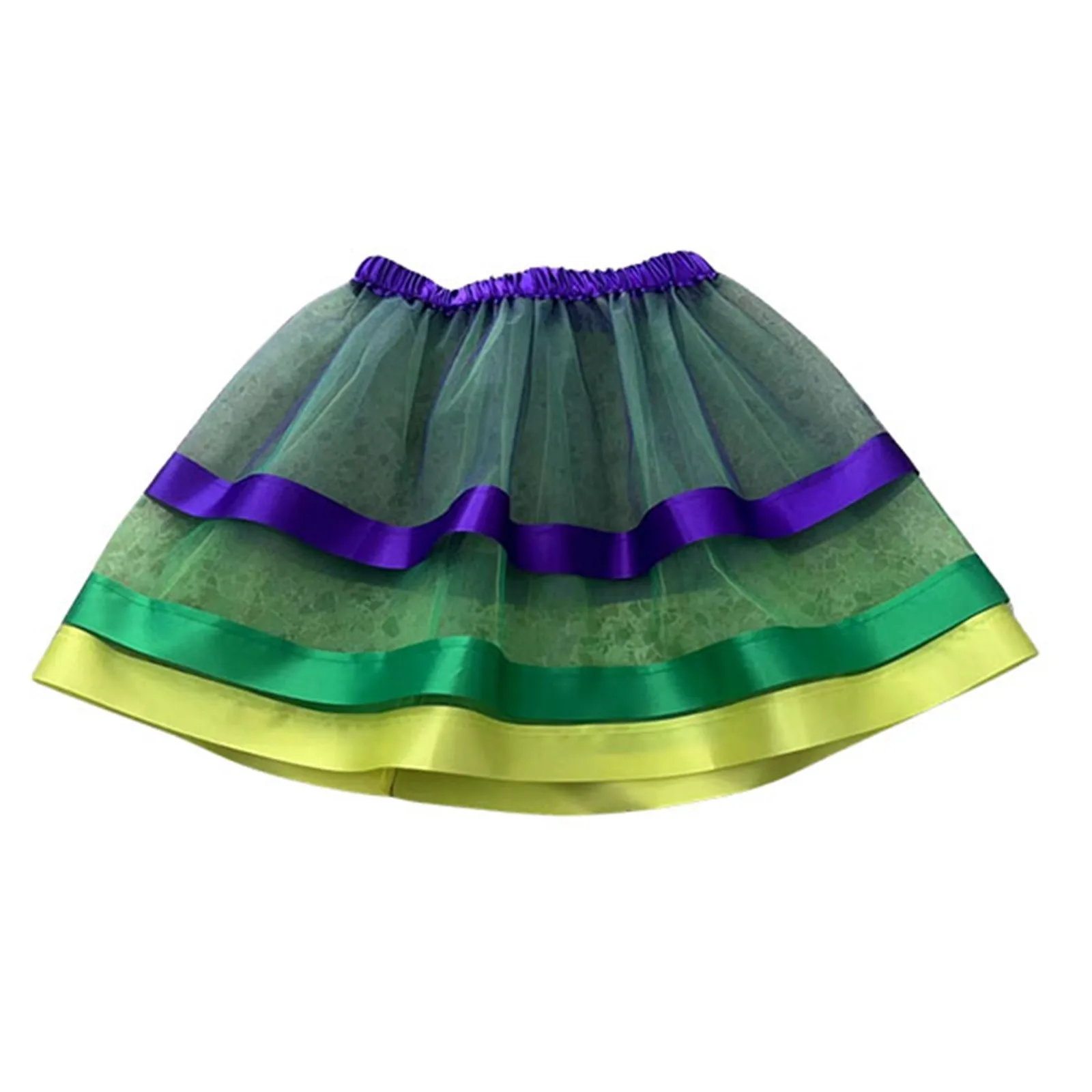 Women's Carnival Lace Up Tutu Skirt Skirt Christmas Color Rainbow Dress Gear Skirt Multicolour Petticoat Tulle Skirts 2024 New