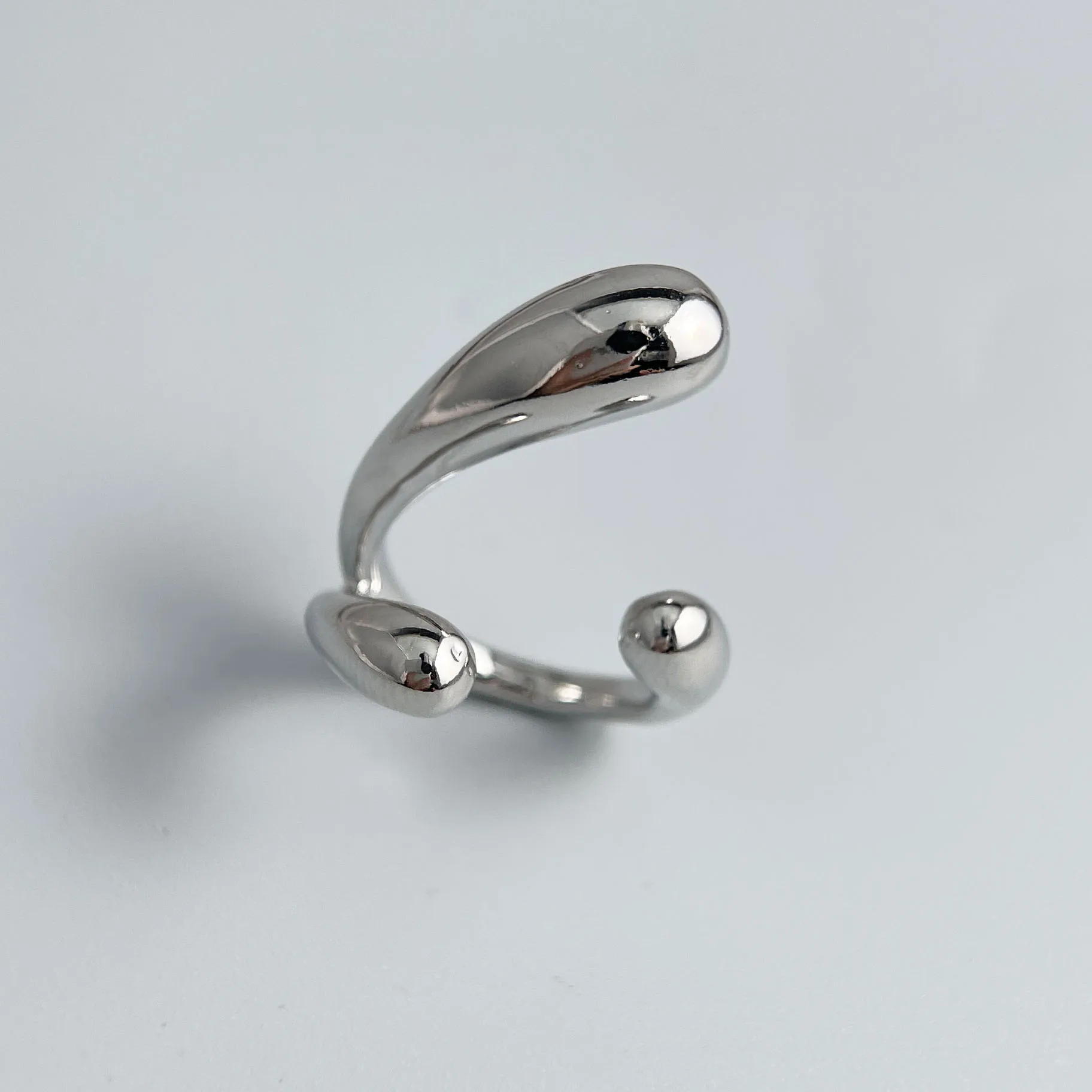 Women's 925 Sterling Silver Minimalist Big Line Ring