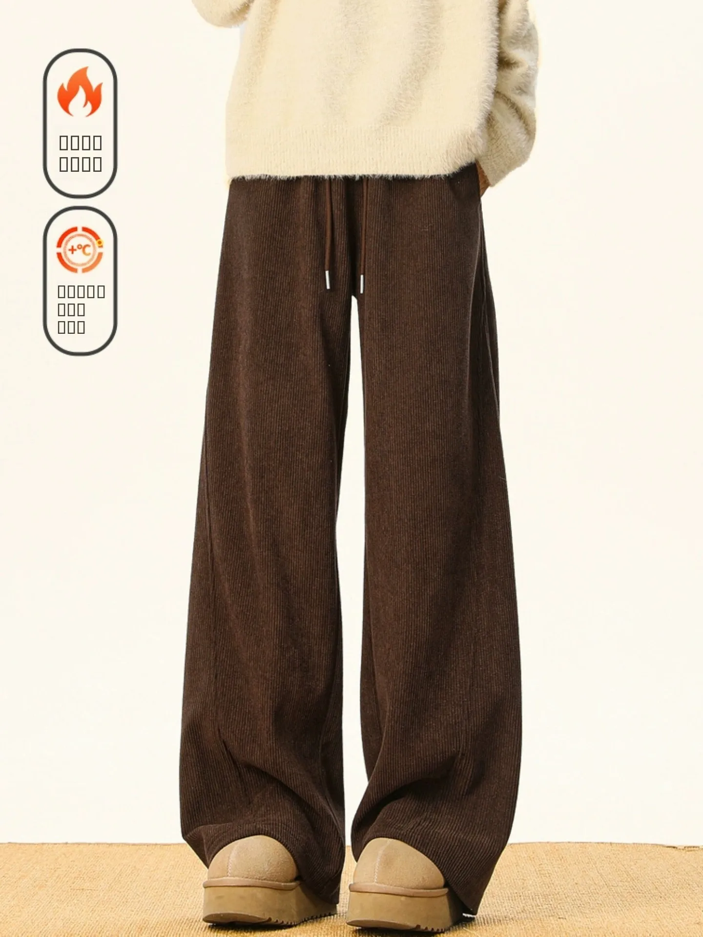 

Мужские повседневные брюки из вельвета в стиле ретро, прямого кроя, на подкладке, широкие, зимние, комфортные, для отдыха...