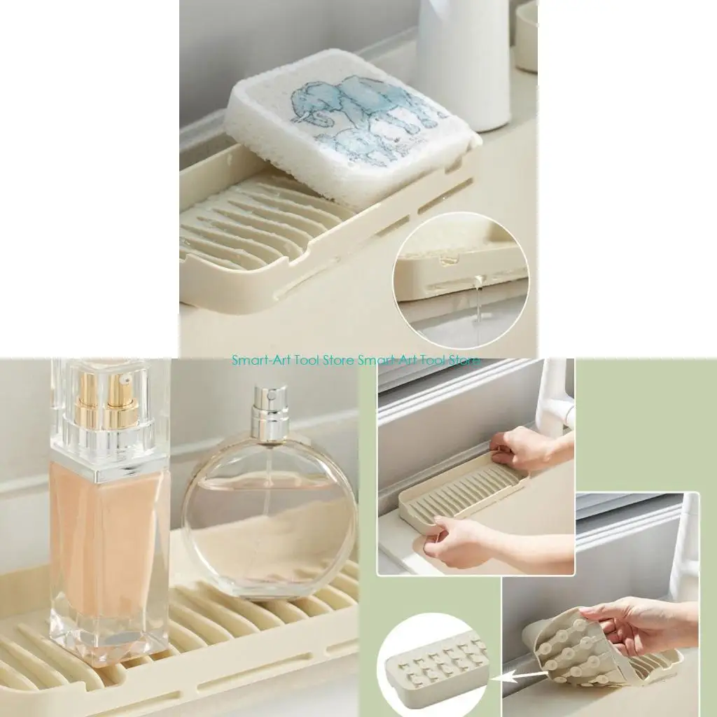 E1PB Silicone Soap Holder Bathroom Draining Soap Dish Drainable Dishes for Soap