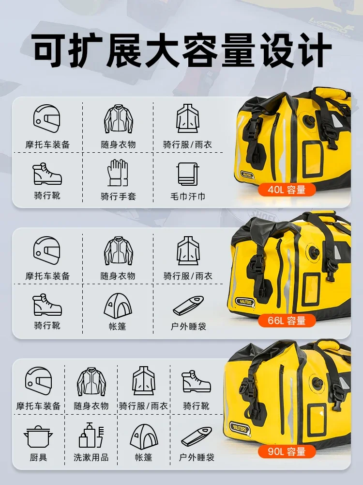 Motorcycle waterproof bag, camel/motorcycle travel/riding/tailbox rear seat/luggage/side box bag