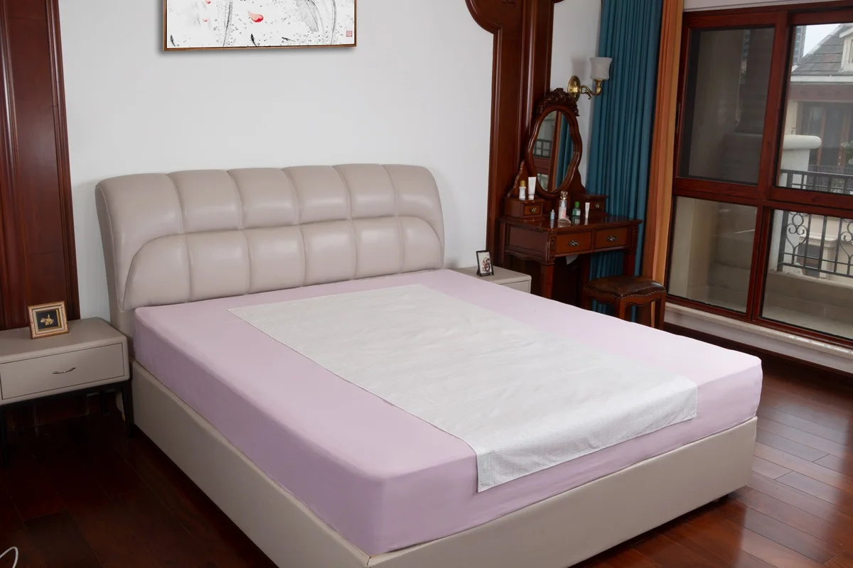 

MAXSHARER Grounding bed sheet conductive Silver fiber flat sheet Organic Cotton Earthing sheet for Better Sleep Nature Health