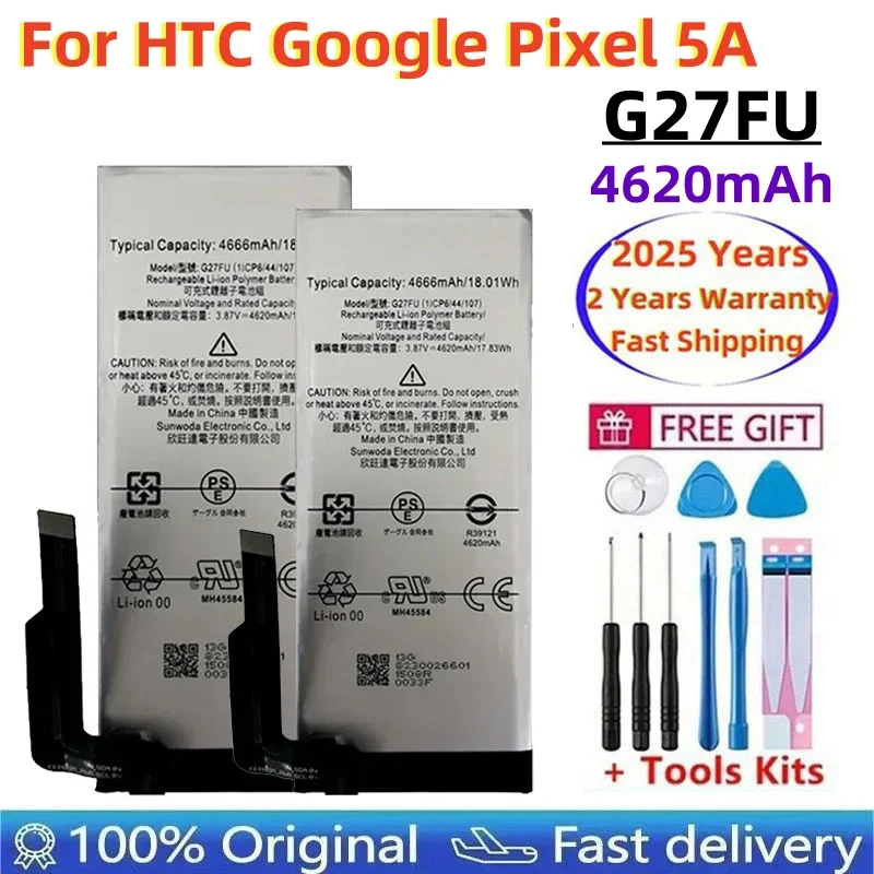 

3,8 В 4620 мАч для Google Pixel 5A аккумулятор мобильного телефона G27FU встроенная основная батарея большой емкости