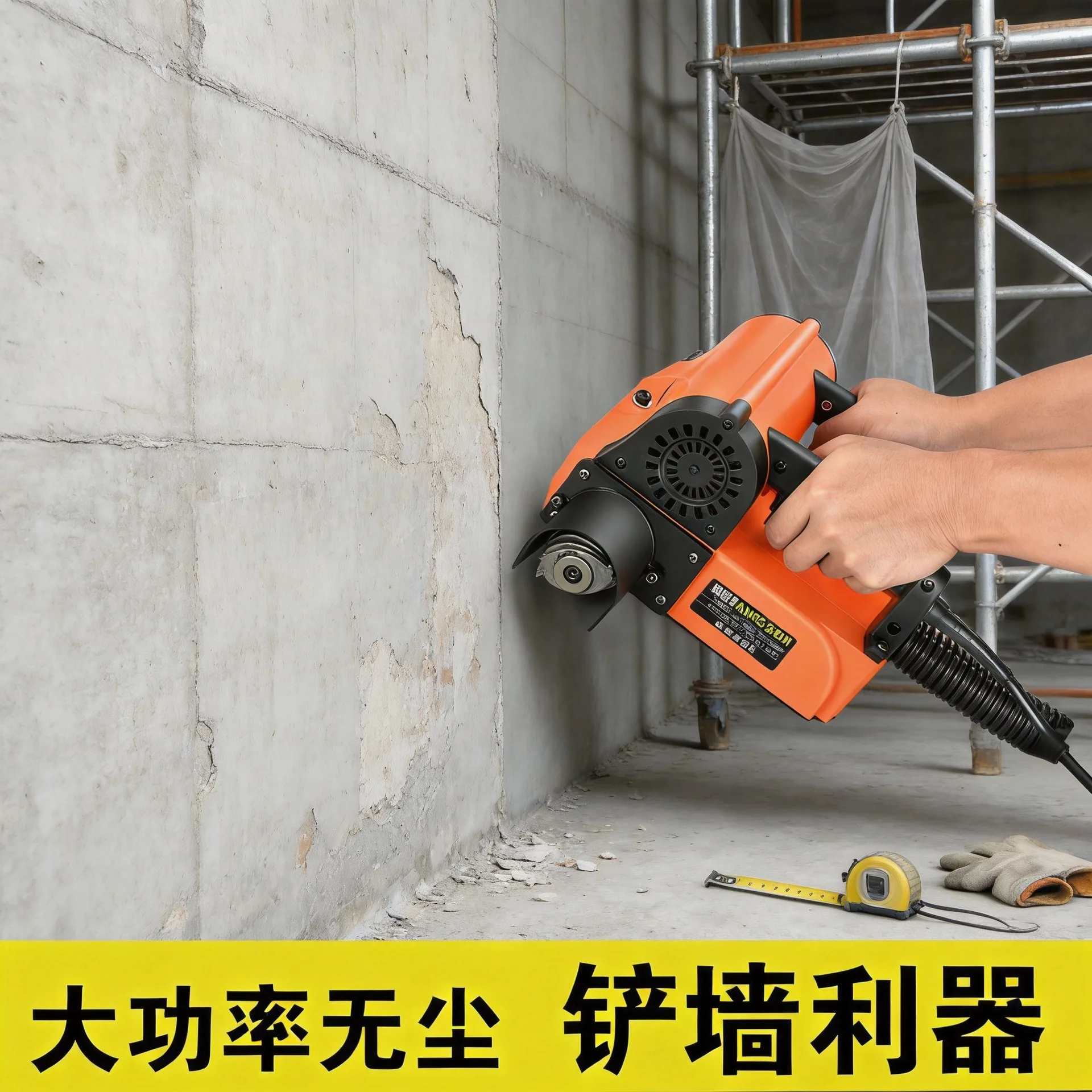 New high-power electric wall shovel machine, dust-free and dead-angle coarse planer, concrete shovel putty artifact