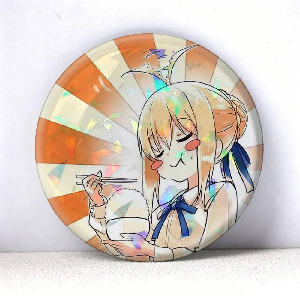 Artoria Pendragon Saber Fate Stay Night FGO  75mm 44mm 25mm Accessories Toys Badge Brooch Backpack Hat Pins