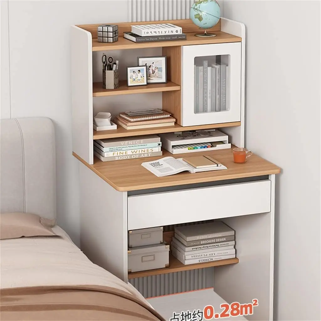 Small Apartment Desk Bookshelf Computer Desk Home Student Bookshelf Bedroom Study Table Table Commemoration Day (D 7 3/8)