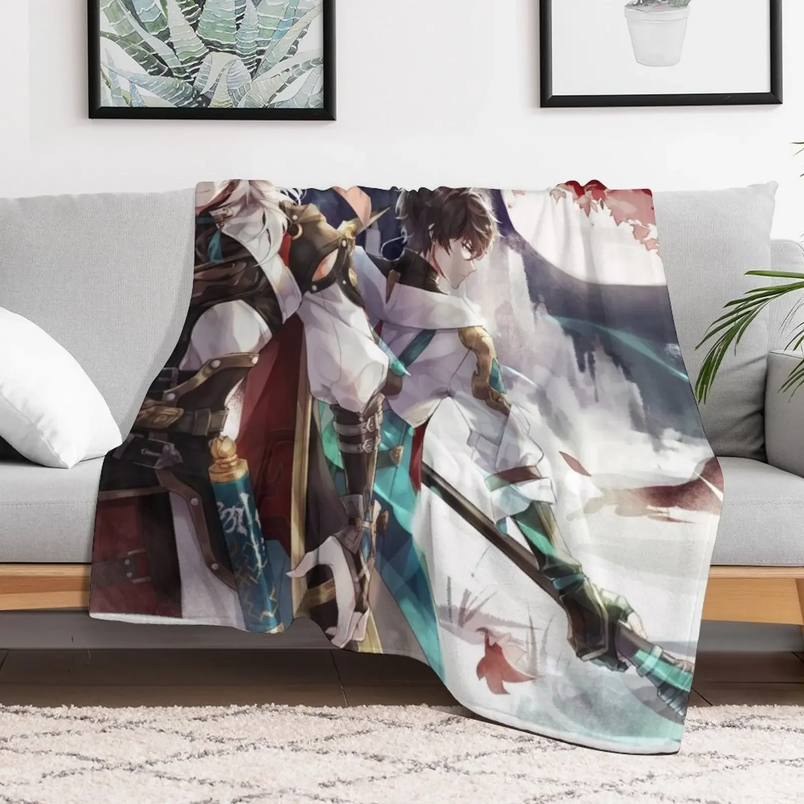 Honkai Star Rail Blade and Jing Yuan Throw Blanket Air Conditioner Soft Blanket for Office Home