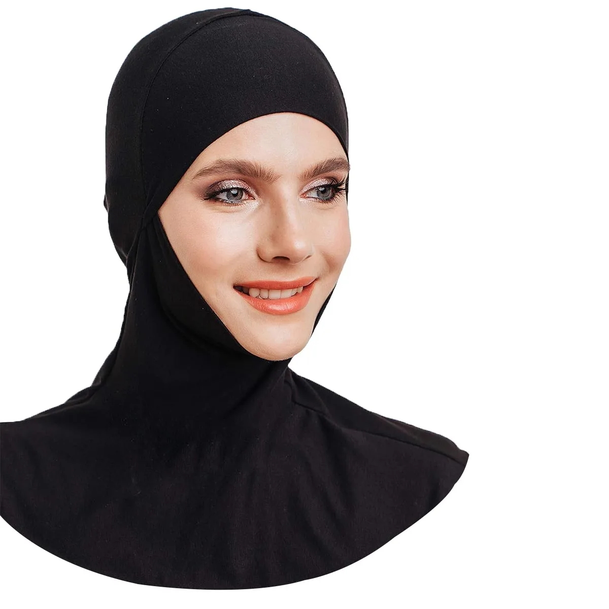 New Cotton Jersery Turban Cap for Women Muslim Underscarf Modal Hijab Inner Cap Stretchy Full Cover Shawl Cap Full Neck Coverage