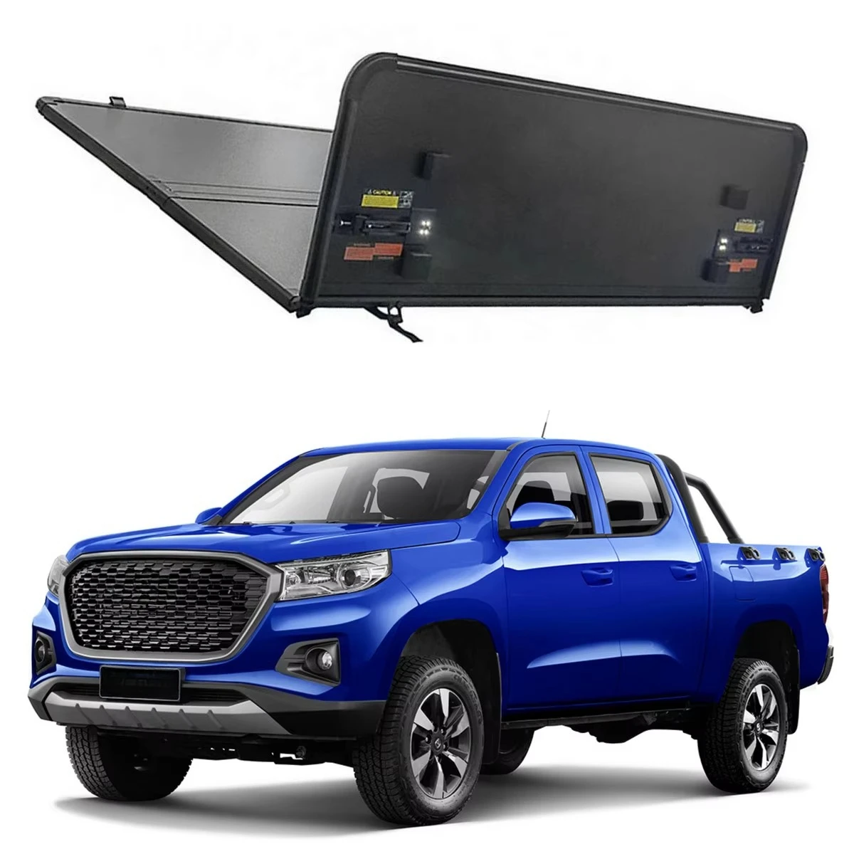 

Pickup Car Accessories Hard Trifold Tonneau Cover Waterproof Aluminum Tri Fold Bed for Changan Hunter