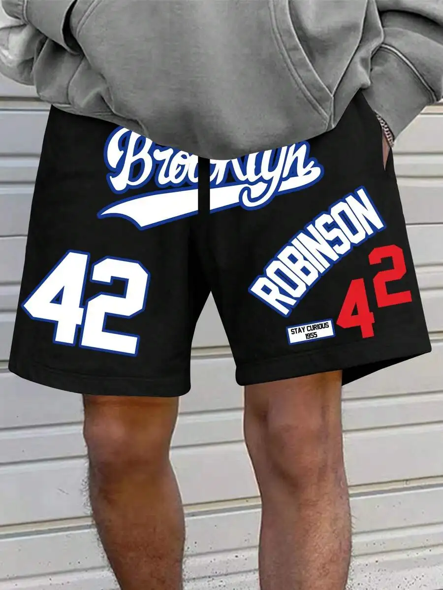 

Mens Loose Casual Athletic Shorts With Letter Print Summer