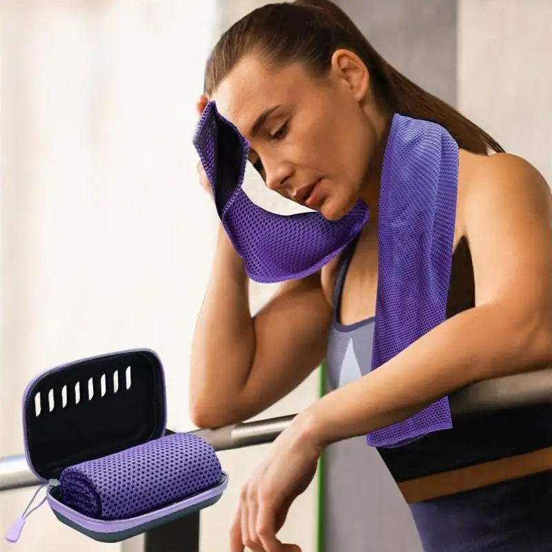 

Quick Dry Towels For Sports Gym, Hiking And Yoga Camping Cooling Towels With EVA Case, Compact & Portable Travel Ice Towel