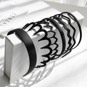 شريط شعر غسول الوجه غير اللامع AISHG-، النسخة الكورية من حزام الأكريليك للرجال والنساء ، رباط شعر من السلسلة السوداء ، إكسسوارات الشعر أعلى 6 تاج للرجال من المبيعات - رقم 6