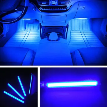 1set 9SMD Auto Styling Voet Licht Backlight Auto Interieur Decoratie Lichtblauw met Sigaret Lighter 12v Led