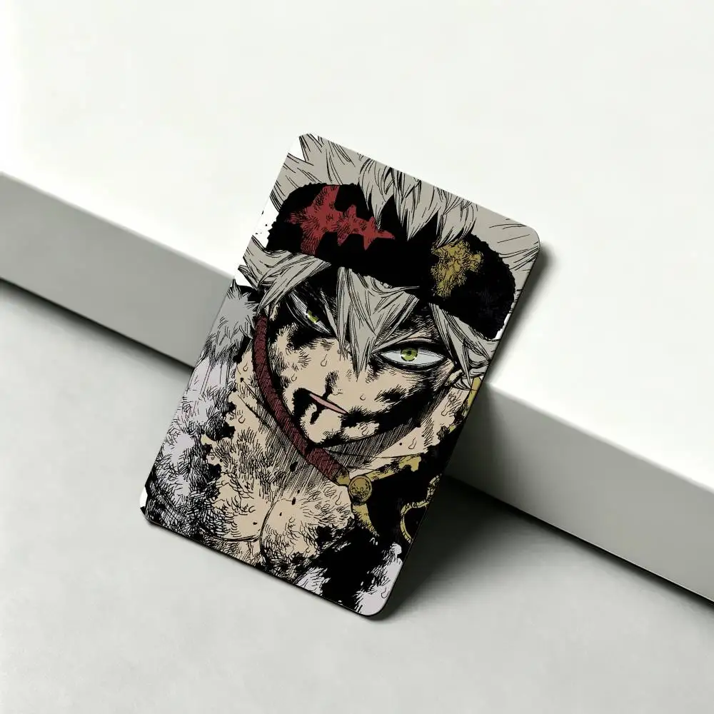 Black Clover A-Asta Anime 1Set 4Pcs Waterproof Card Skin Stickers for Credit Bus IC Cards view 5