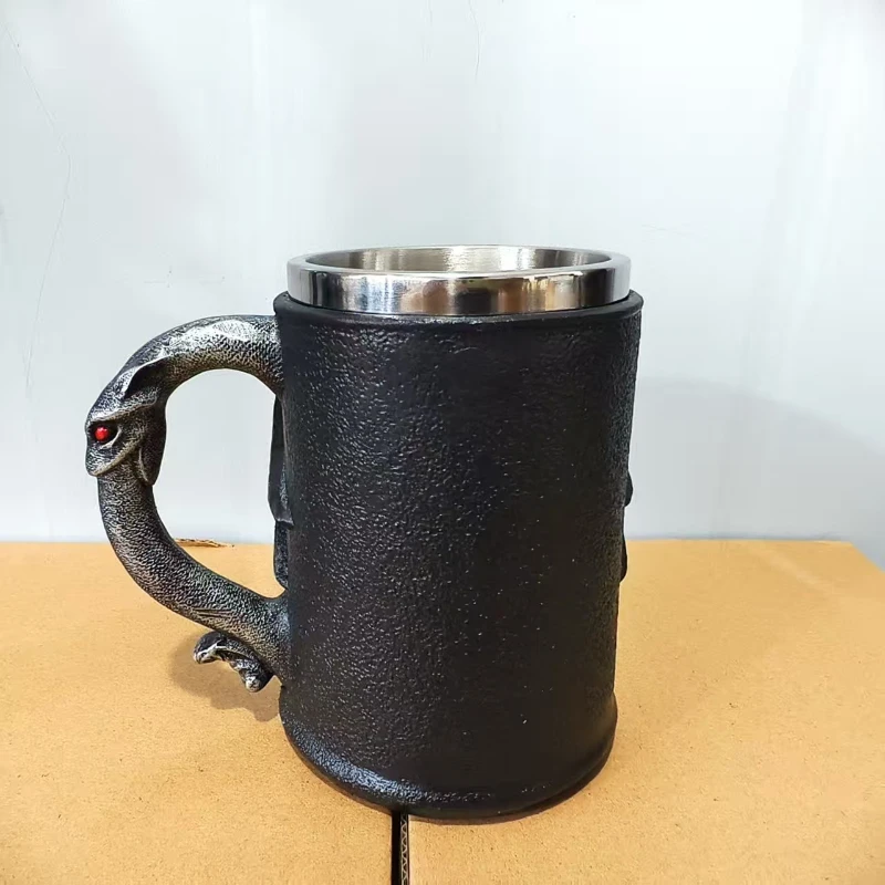 جديد ريترو ثلاثية الأبعاد الراتنج القدح Ozzy Osbourne القوس النهائي الحرف زخرفة الفولاذ المقاوم للصدأ الحاويات الداخلية كوب لشريط مطعم والمنزل