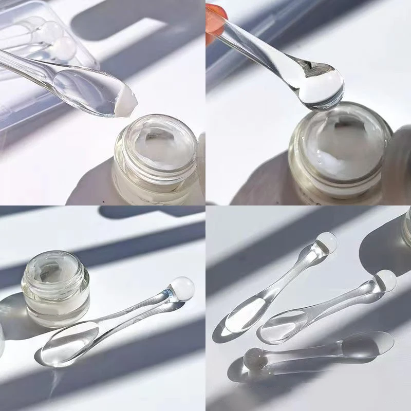 Espátulas acrílicas para cosméticos, cuchara con caja, mascarilla para crema Facial, cuchara mezcladora de barro, herramientas de belleza, rodillo absorbente, aplicador Facial, 1/3 Uds.