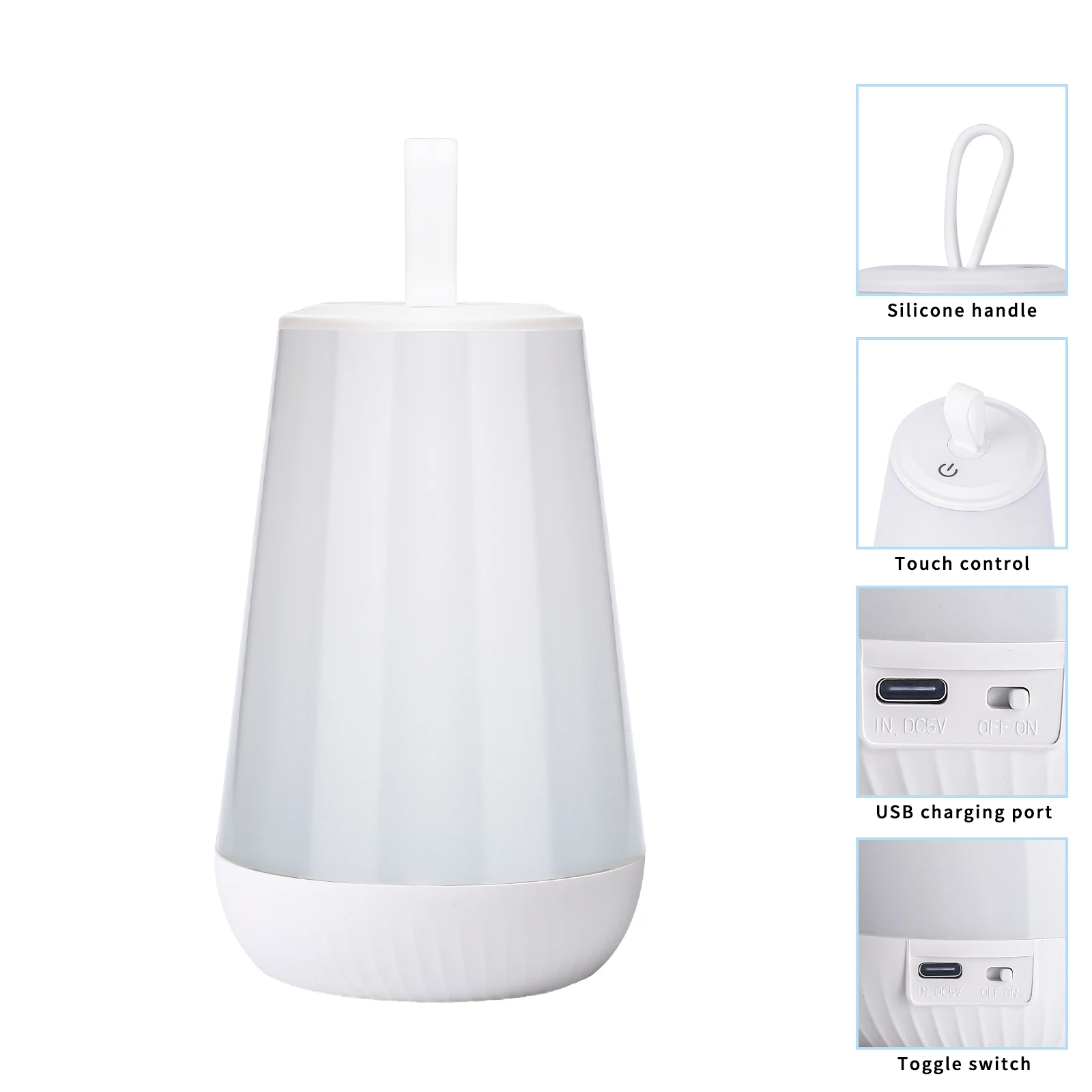 Lâmpada de cabeceira recarregável portátil, controle de toque, regulável, LED Night Light para crianças, quarto, cabeceira do bebê, 2400 mAh