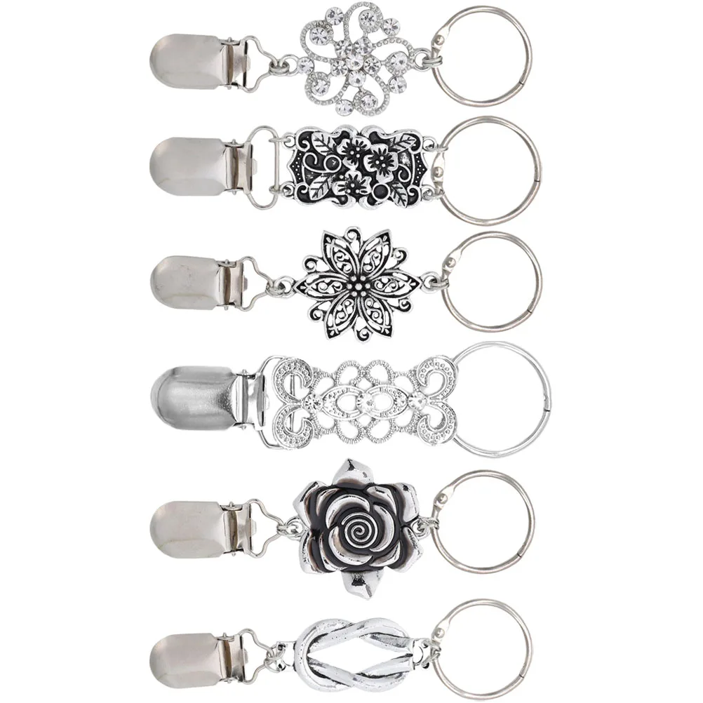 

6pcs Hat Clip for Travel Vintage Alloy Purse Clips Hats Lightweight Portable Creative Pattern Bucket Sun Hat Scarf