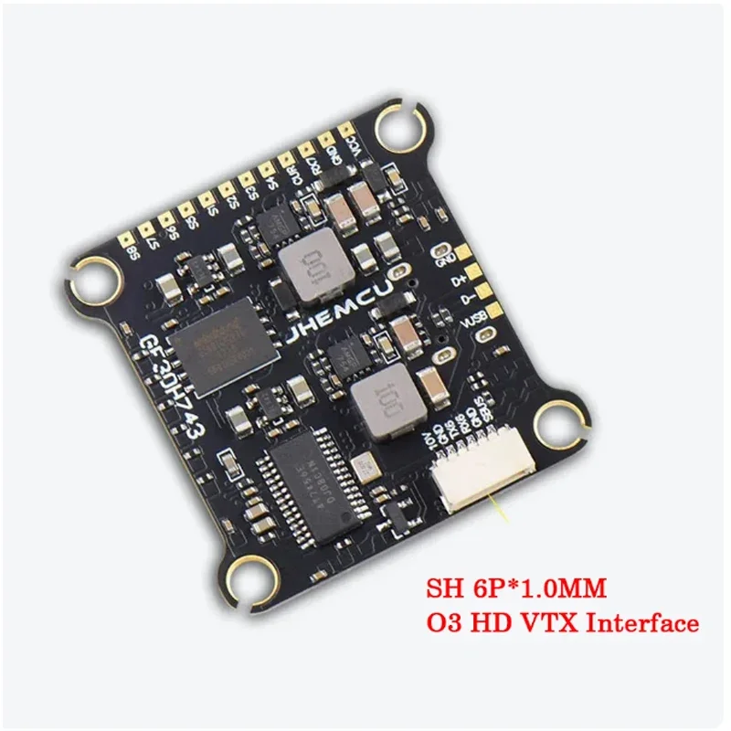 JHEMCU GF30H743 H743 480MHZ Controlador de vôo ICM-42688-P Barômetro duplo OSD 128M BlackBox Dual BEC 3-6S 30X30mm para drones FPV