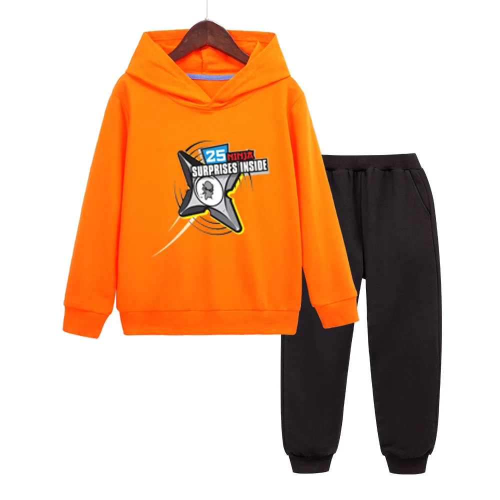 

Cartoon NinjaKidz Kids Hoodies Pants Suit boy girl Pullover Sweatshirts two-piece Casual Ninja Kids clothes Gift Tops