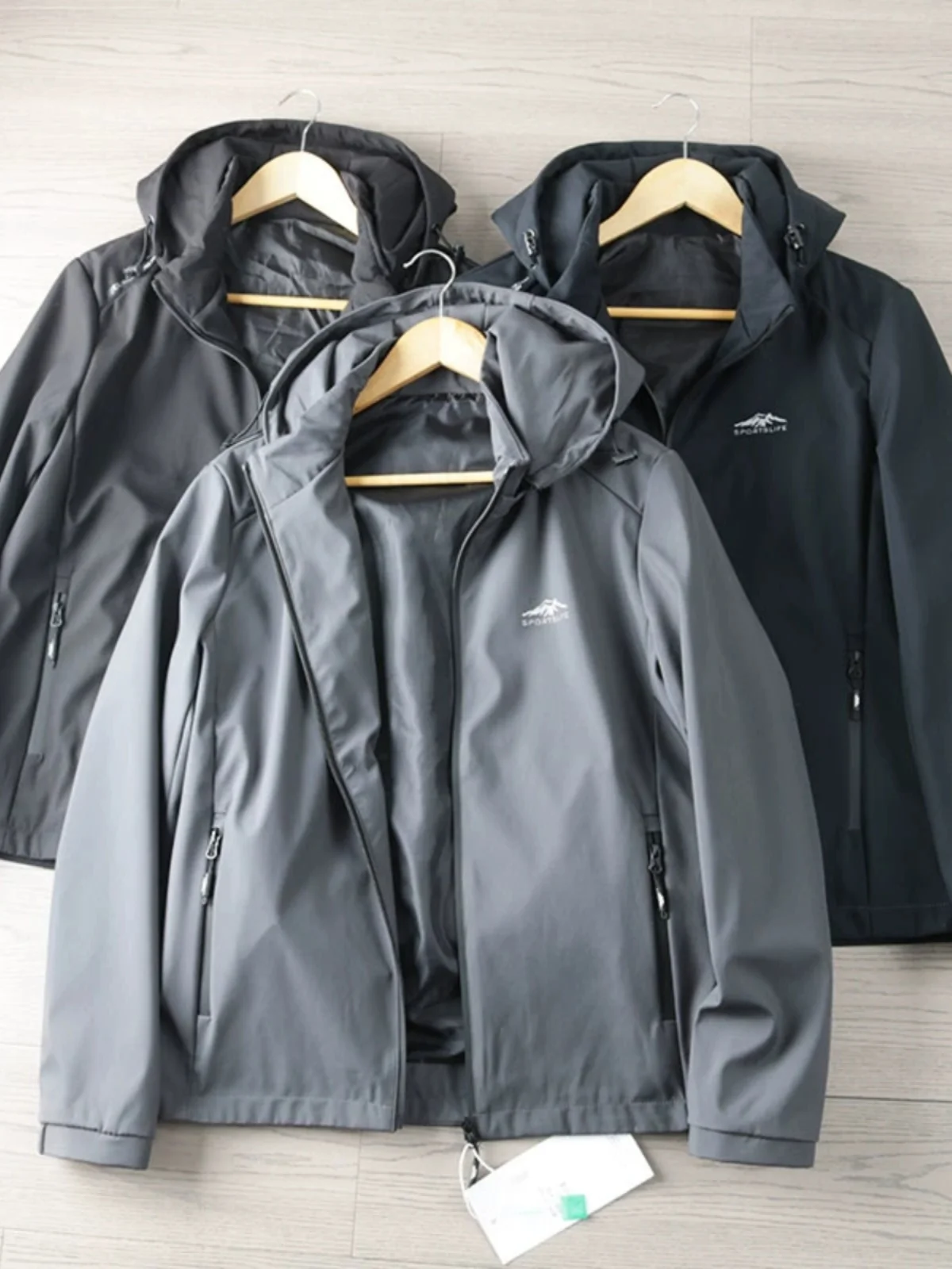 

Мужское уличное модное повседневное пальто с капюшоном, длинная молния, клей, осеннее сезонное длинное пальто-подставка, повседневная одежда