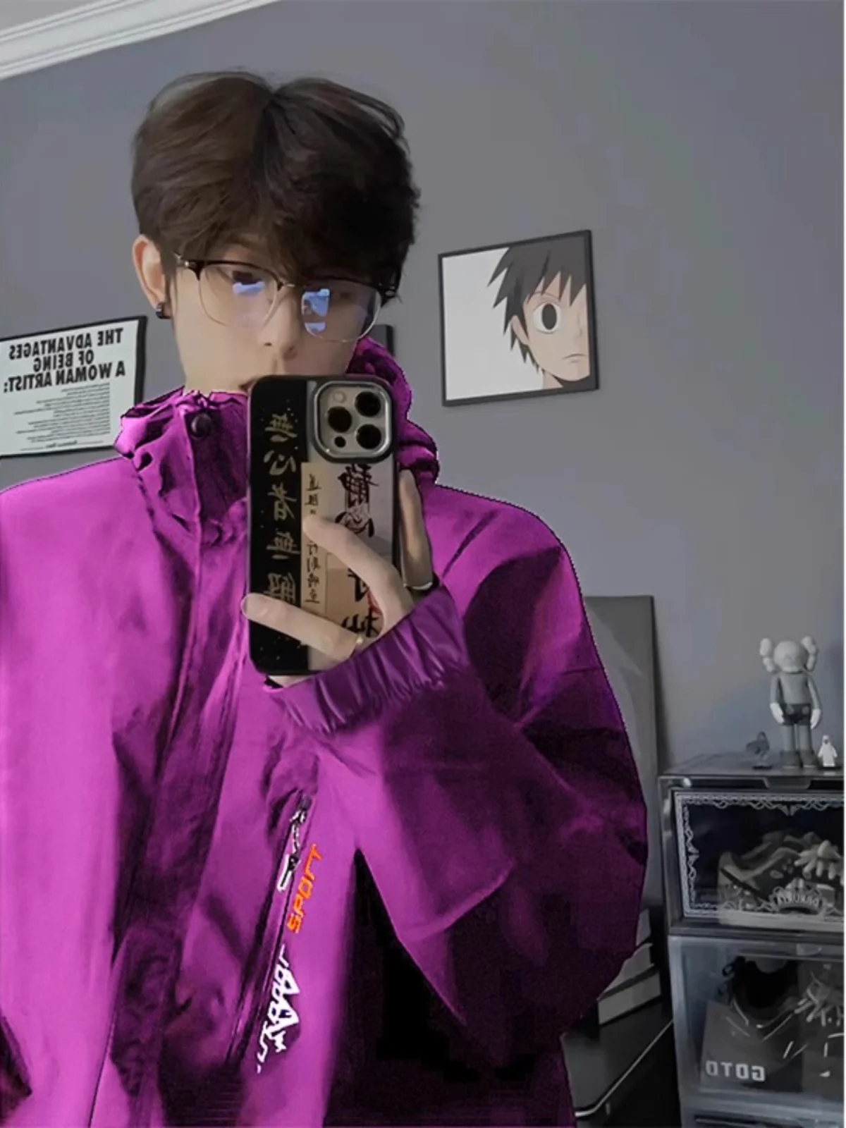 

Purple Tee-in-One Men's American Sle Functional Windproof Hunting Jaet Outdoor Travel Couple's Mountain Climbing Clothing