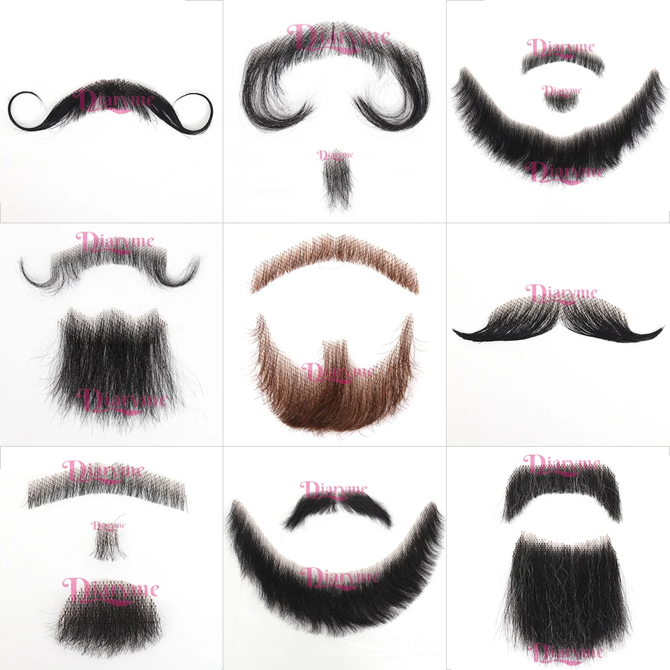Jenggot Palsu Jenggot Buatan Kumis Palsu Buatan Tangan Rambut Wajah Jenggot Palsu Renda Tak Terlihat Wajah Palsu Kumis Cosplay Co