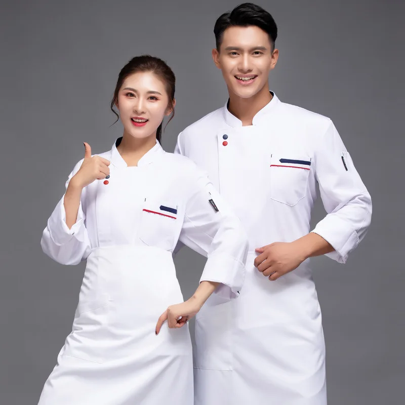 

Overalls Men's Hotel West Catering Baker Hot Pot Kitchen Autumn and Winter Clothing Restaurant Chef Uniform Long