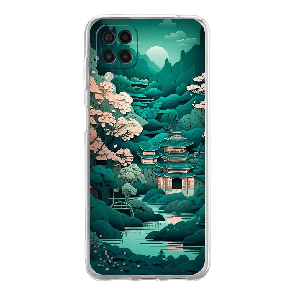 Phone Case For Samsung A13 A33 A35 A55 A73 A53 A23 A51 A71 A21S A12 A31 A41 A05s A03S A15 A25 A32 5G Cover Japanese Landscape