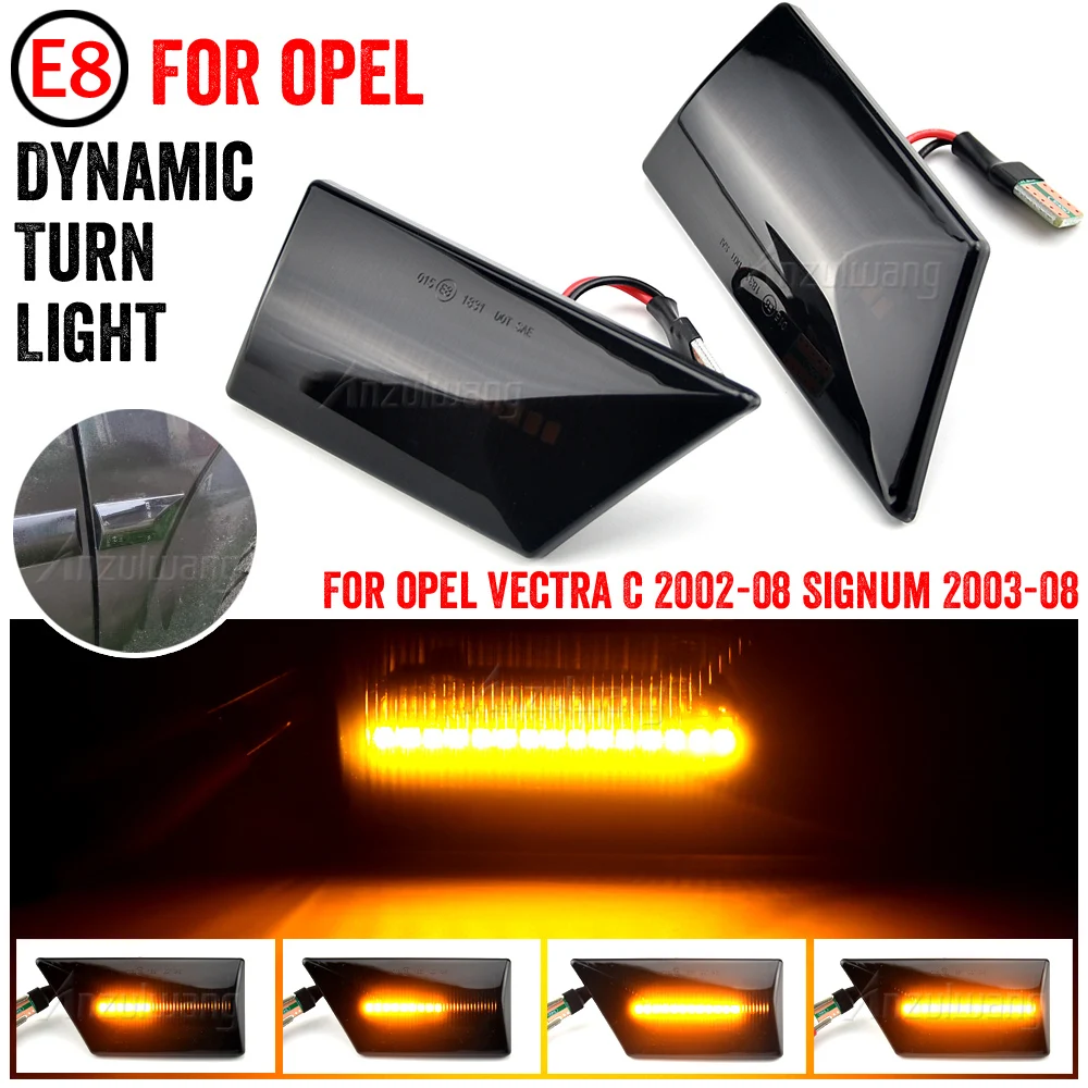 

2Pieces LED Dynamic Turn Signal Lights For Opel Vectra C 2002-2008 Signum 2003-2008 Side Marker Fender Lamp Blinker Indicator