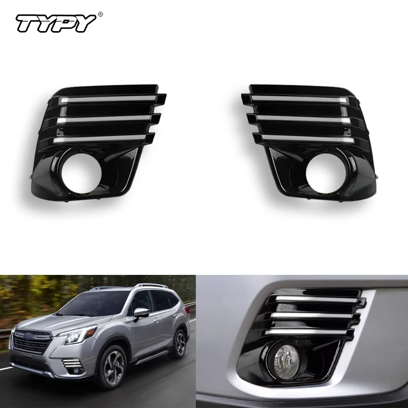 

Car LED DRL Daylights For Subaru Forester 2022-2024 Yellow Turn Signal Daytime Running Headlamps Auto Driving Lamp Foglamps